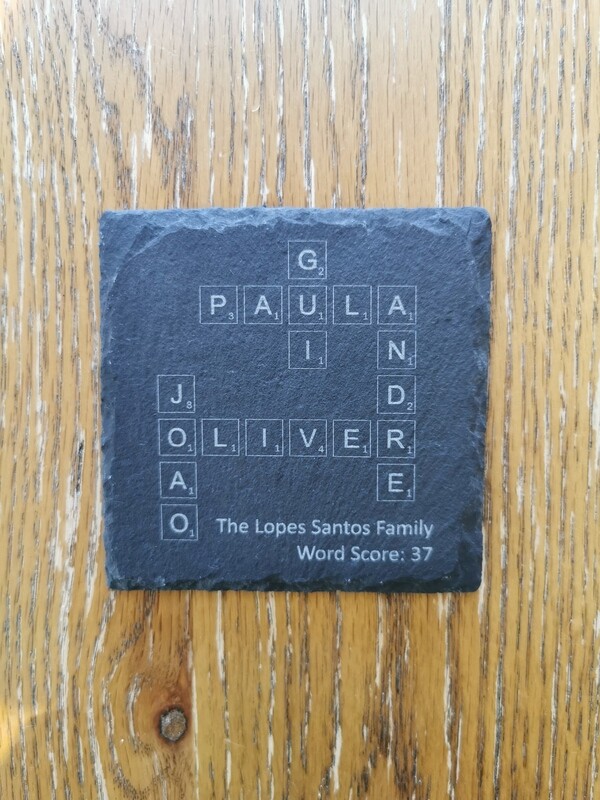 Personalised Slate Coaster - Scrabble Family