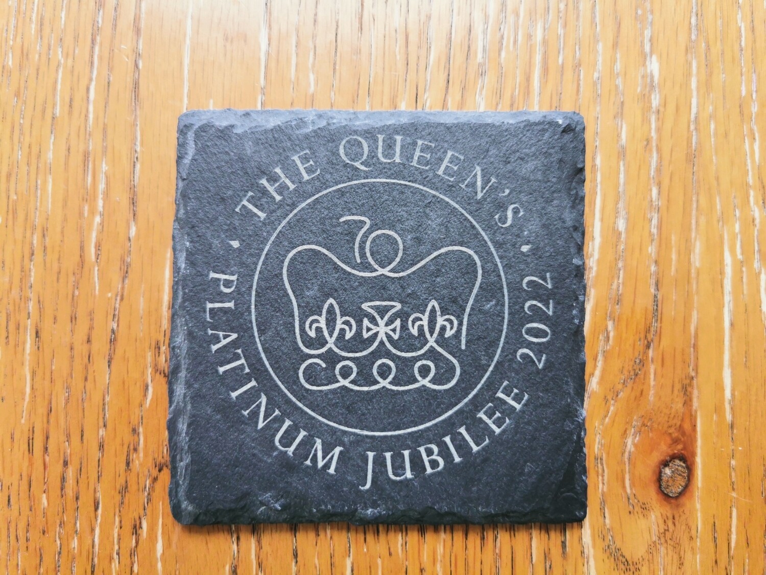 Slate Coaster - The Queen&#39;s Platinum Jubilee 
