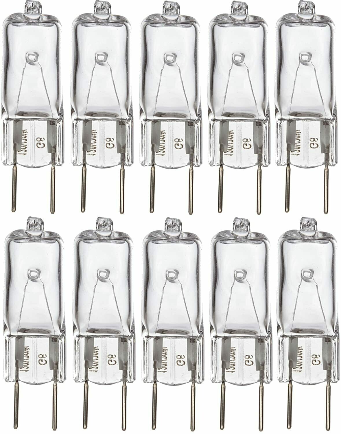 Picture of 10 halogen light bulbs.