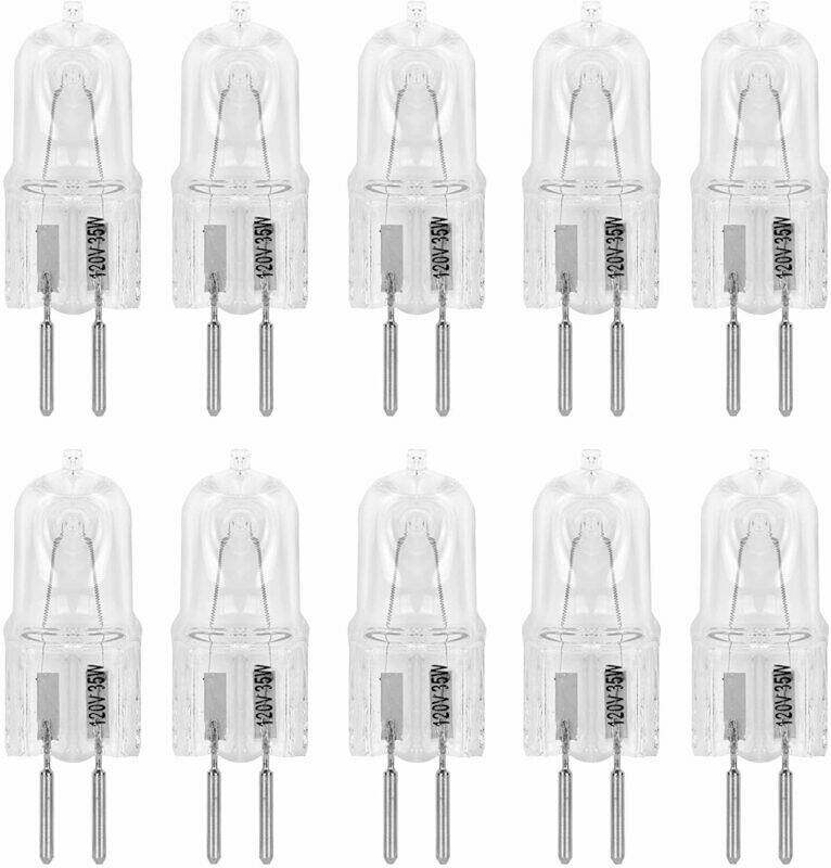 Picture of 10 halogen light bulbs.