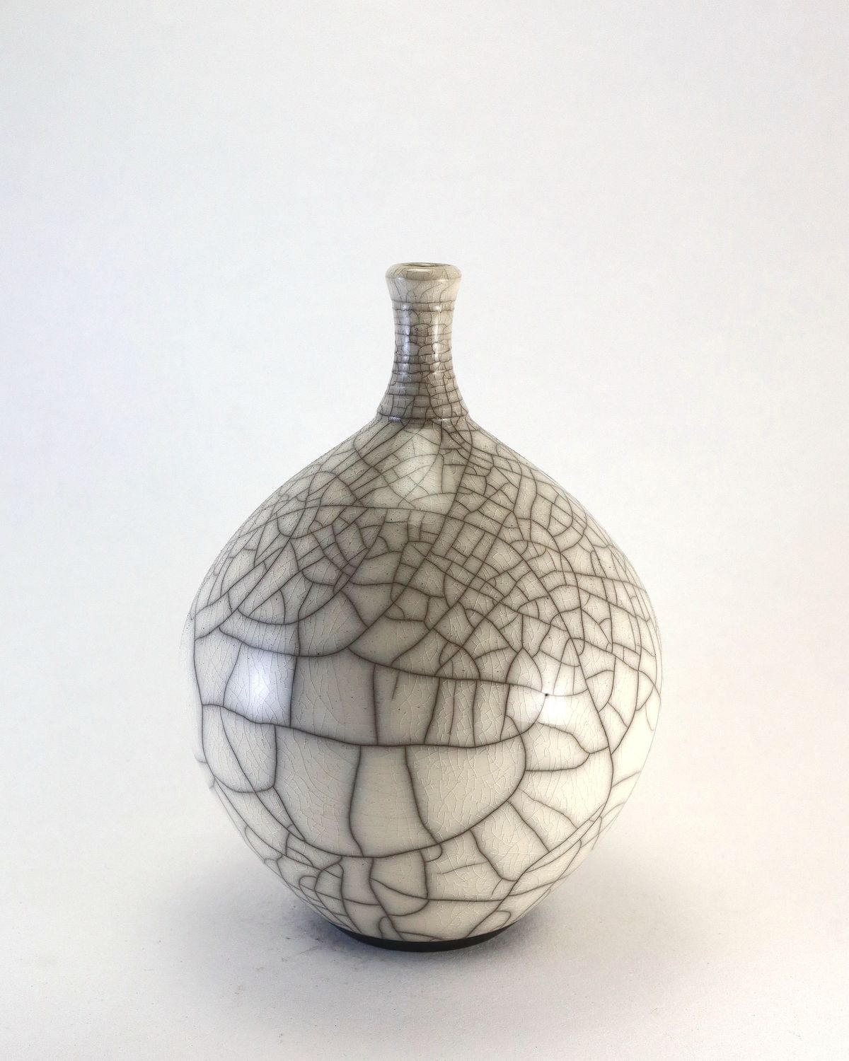 White Raku Bottle - small