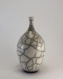 White Raku Bottle - small