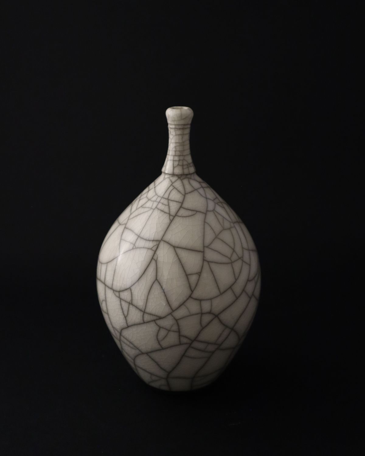 White Raku Bottle - small
