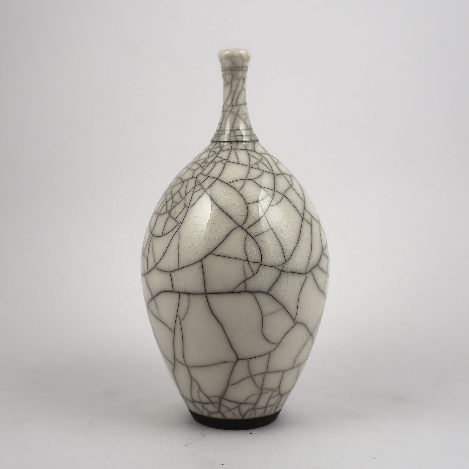 White Raku Bottle - Tall