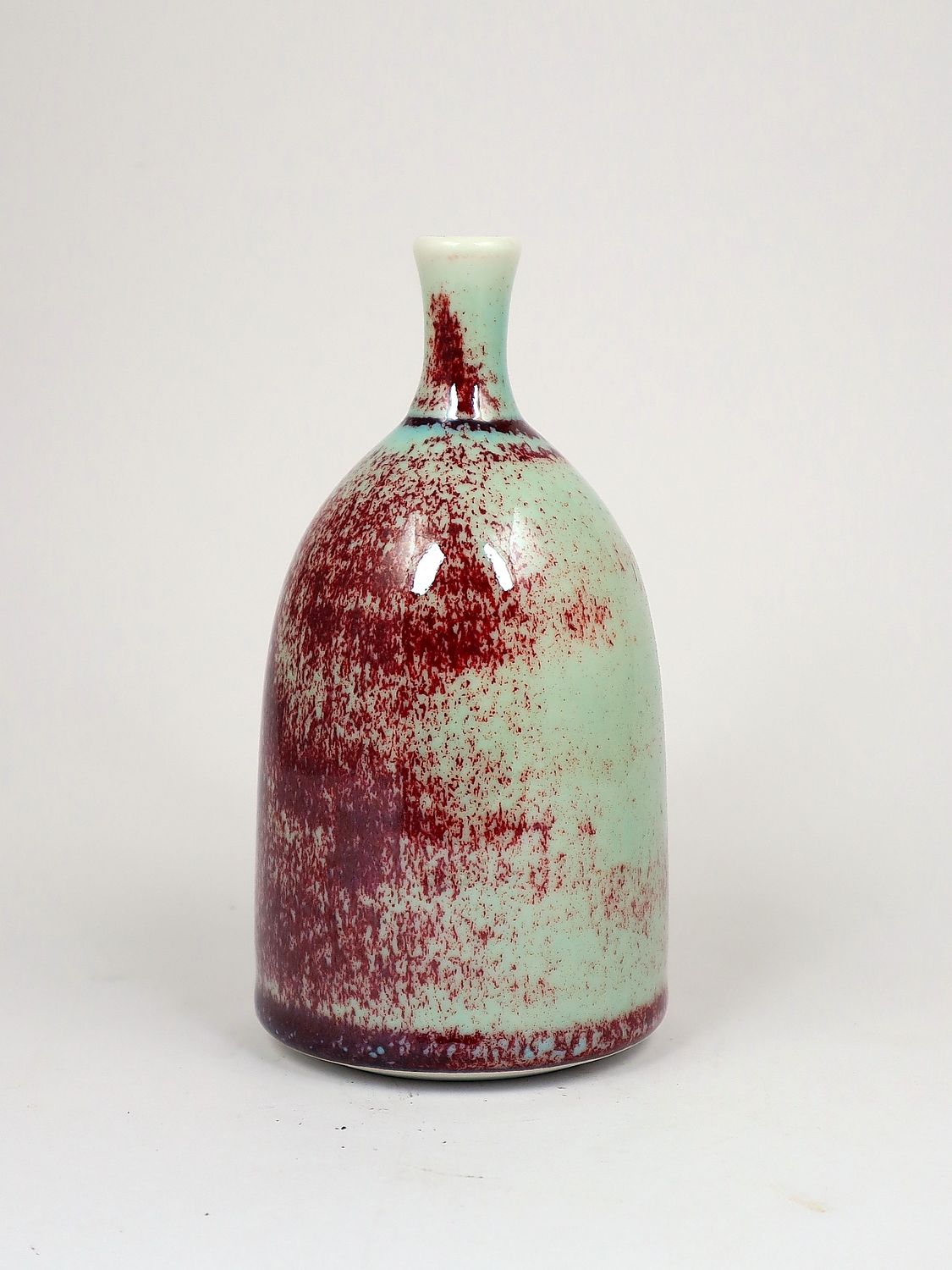 Small Porcelain Copper Red Bottle