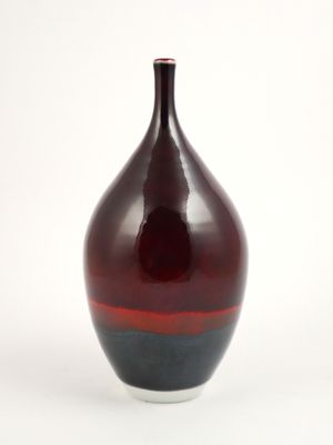 Porcelain Copper Red Bottle