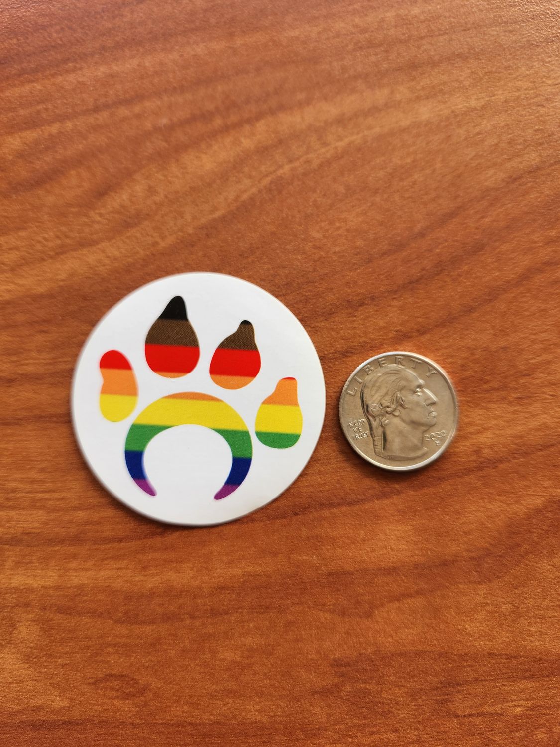 Rainbow Pride Paw Print Sticker