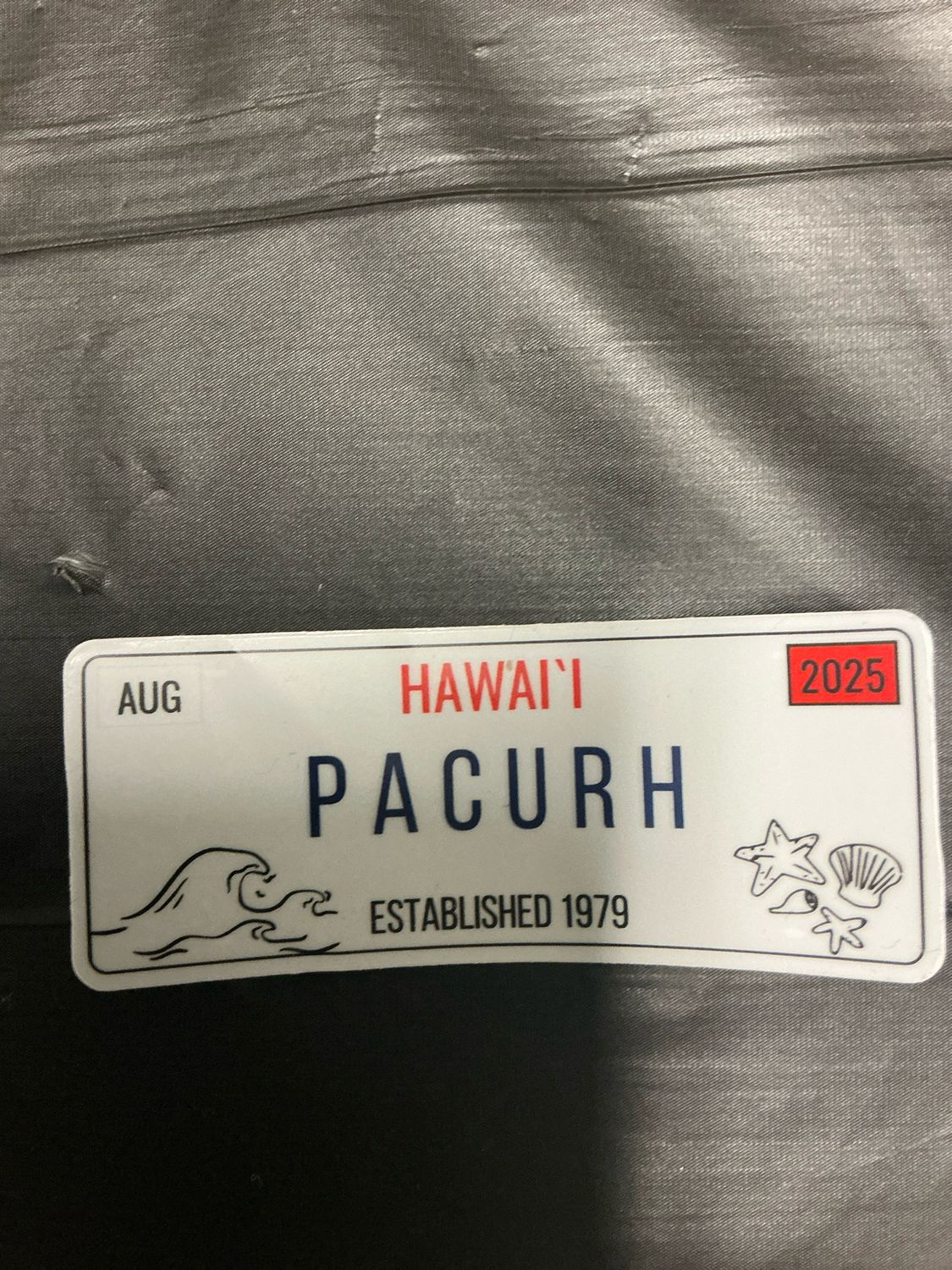 PACURH License Plate Sticker (Hawaii)