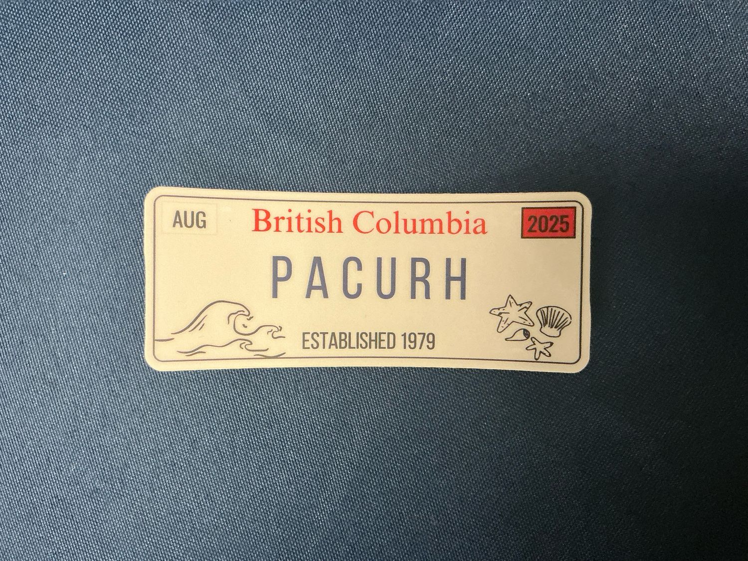 PACURH License Plate Sticker (British Columbia)