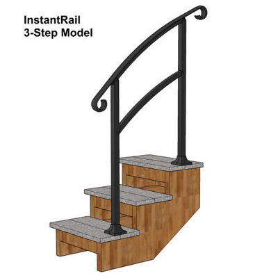 InstantRail 3-Step Adjustable Handrail - Black