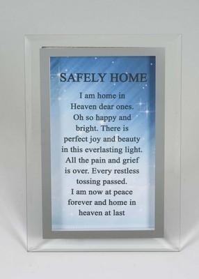 Safely Home mirror glass memorial plaque Safely Home mirror glass memorial plaque