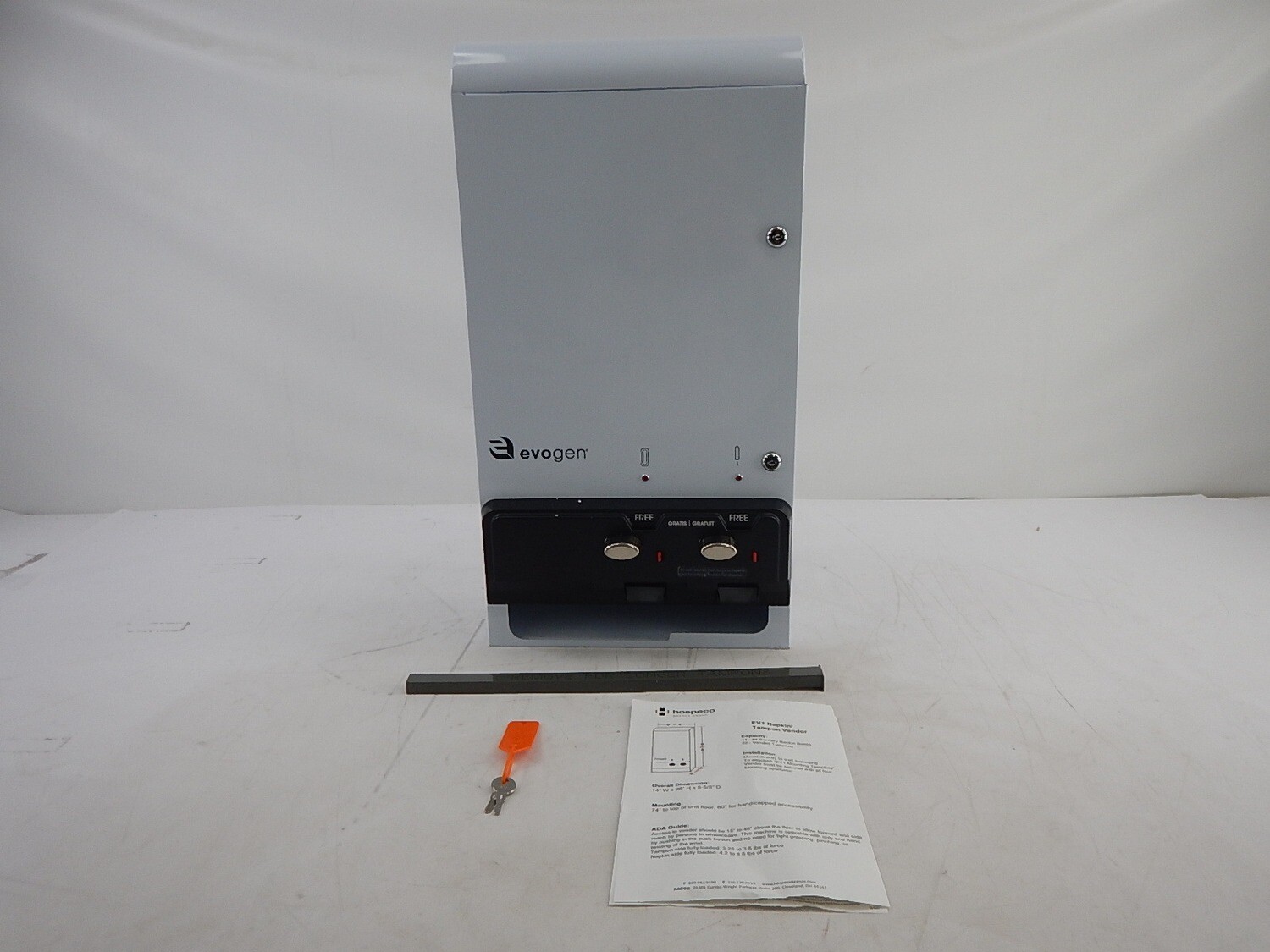 Evogen EV1FREE Metal Feminine Hygiene Dispenser, White Blue Ridge