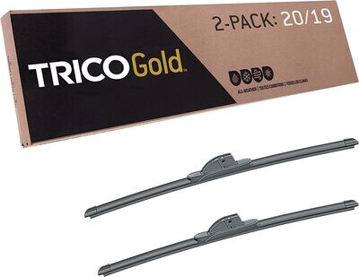TRICO Gold® 20 & 19 Inch Pack of 2 Automotive Replacement Windshield Wiper Blades