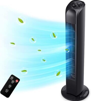 Uthfy Oscillating Tower Fan with Remote, Electric Standing Tower Fan Floor Fan for Bedroom
