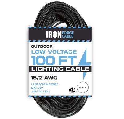 16/2 Low Voltage Landscape Wire 100ft Outdoor Low-Voltage Cable , Black