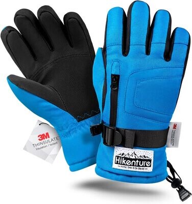 Hikenture Kids Snow Gloves, 3M Thinsulate Warm Kids Ski Gloves, Toddler Snow Gloves for Boys&Girls, Waterproof Winter Gloves