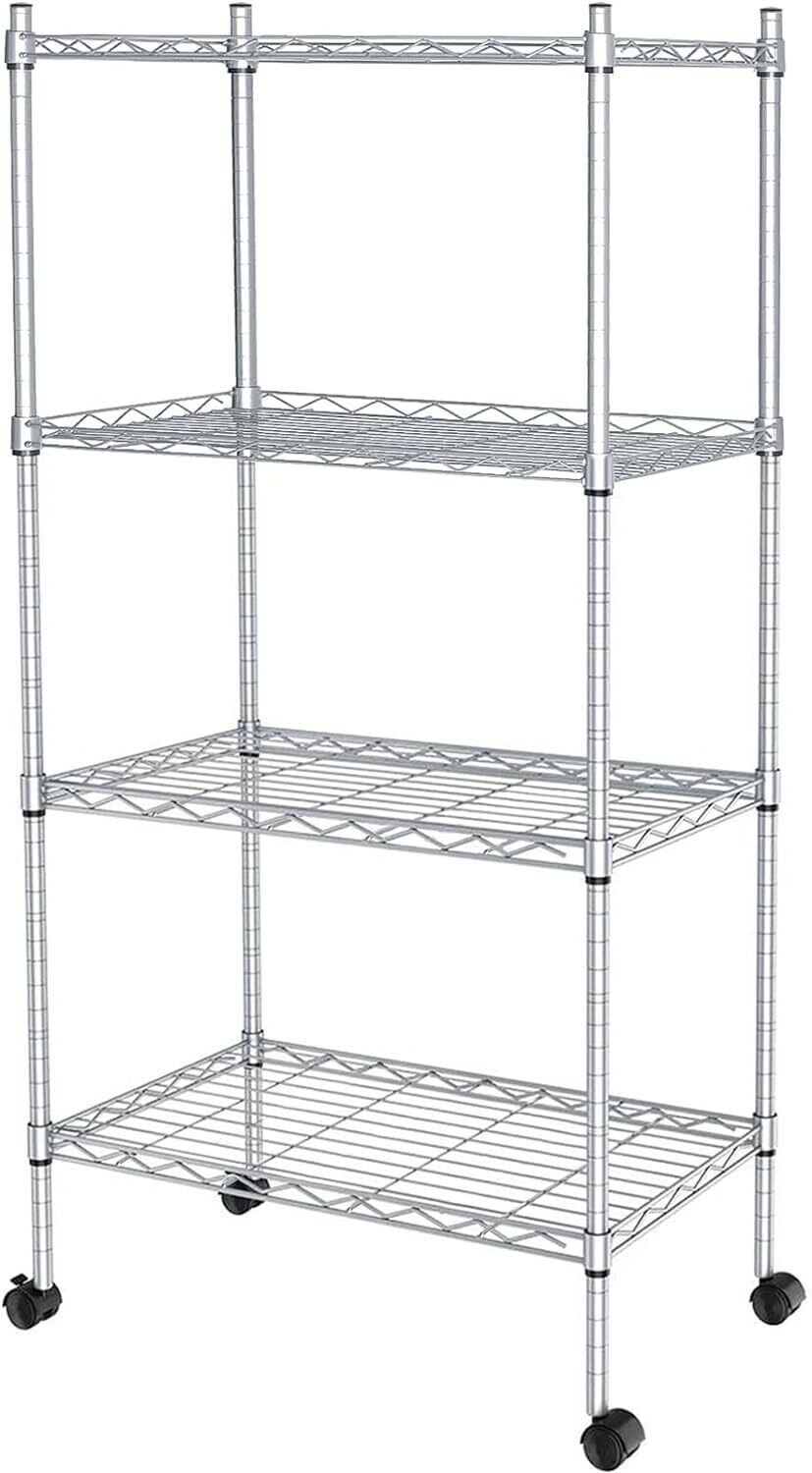 JS HANGER Wire Shelving Unit, 4Tier Heavy Duty Height Adjustable
