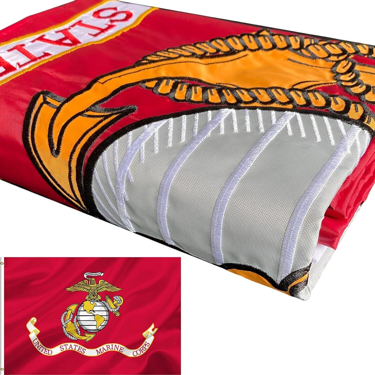 Marine Corps Embroidered Military Flags 3×5 Outdoor Double Sided