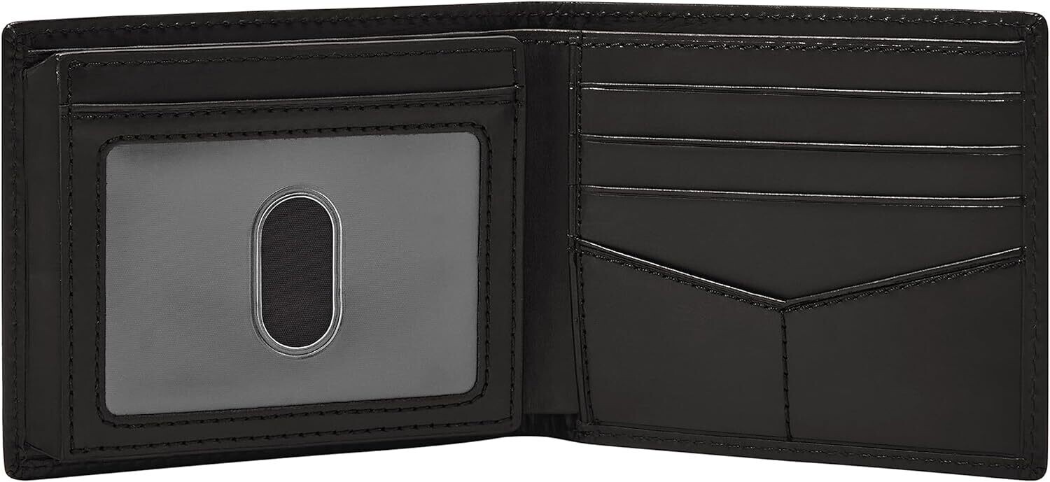 Fossil Men’s Derrick Leather RFIDBlocking Bifold with Flip ID Wallet