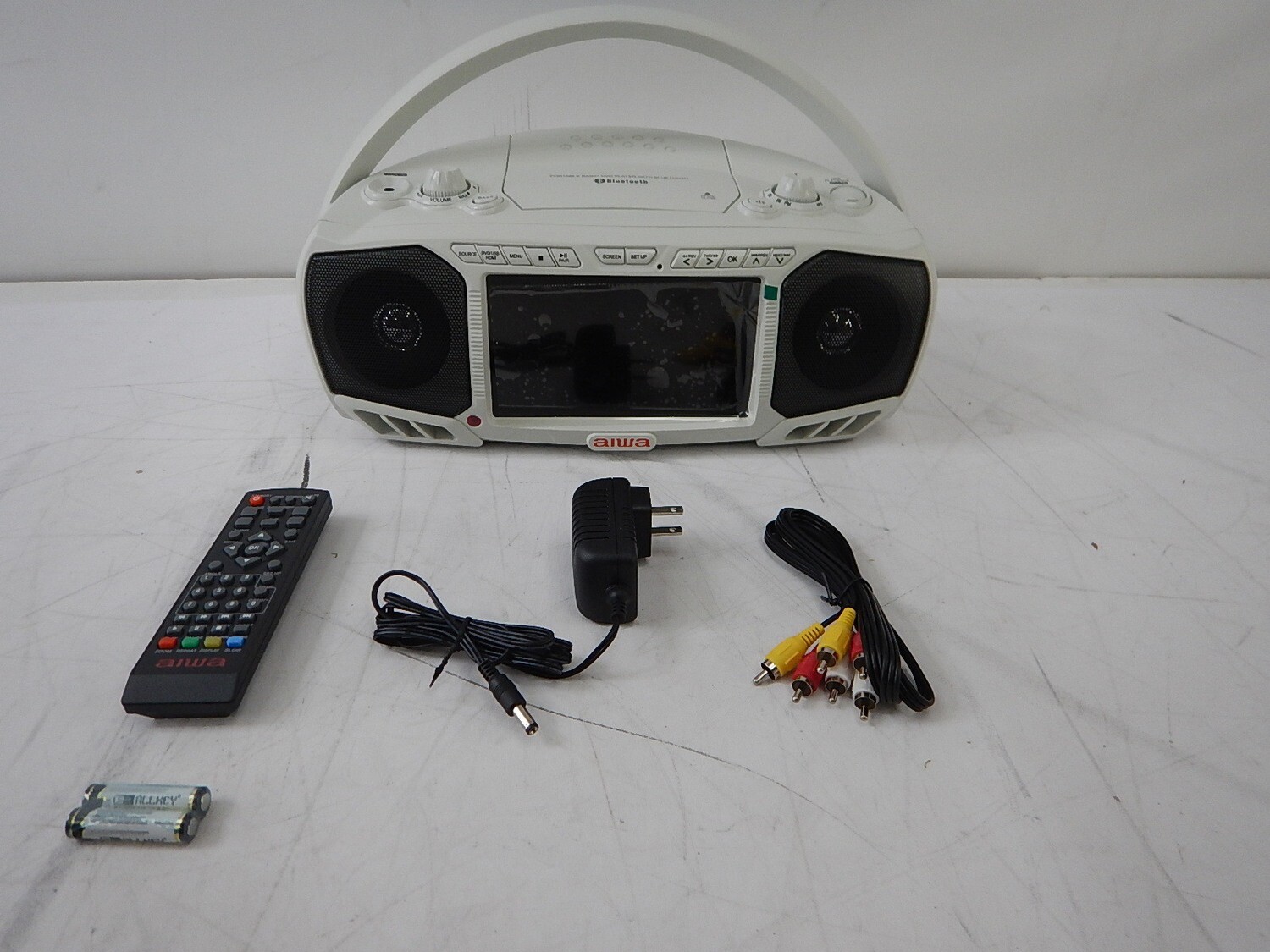 Aiwa AI7001GRY DVD/CD/FM Radio And Bluetooth Boombox With HDMI, 7