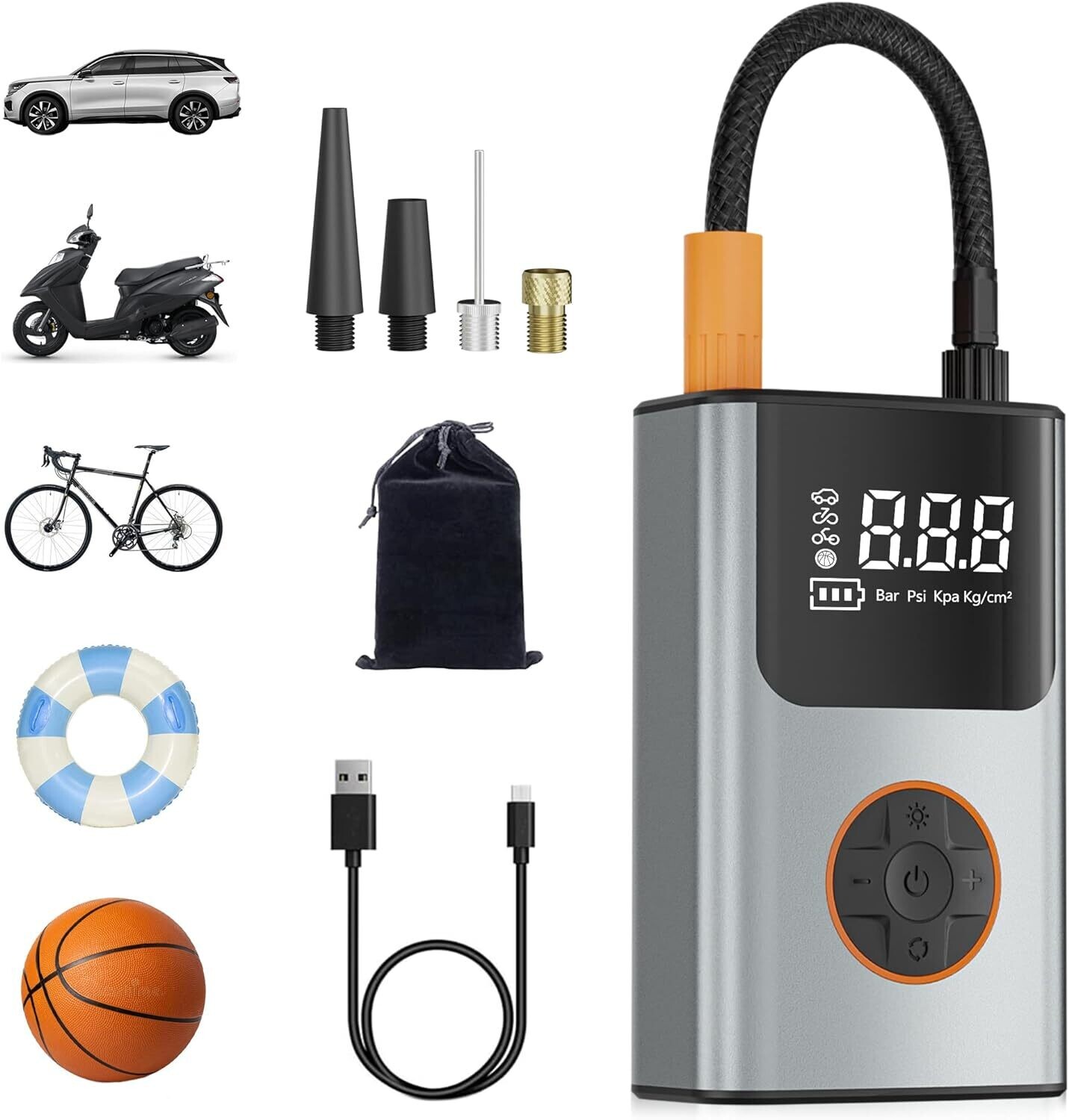 TGBOX Tire Inflator Portable Air Compressor, 150 PSI Fast Inflation