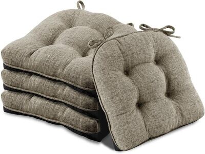 Basic Beyond Chair Cushions for Dining Chairs 4 Pack, Memory Foam Chair Cushion(Khaki)