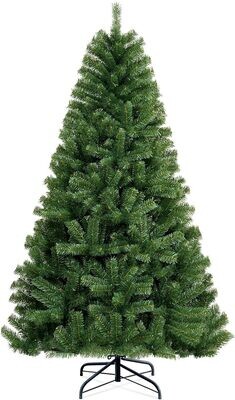 JEAREY Artificial Holiday Christmas Tree 6ft, Unlit Premium Hinged Spruce Holiday Xmas