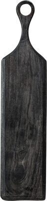 Bloomingville Acacia Wood Cheese and Cutting Board with Round Opening on Handle, Black