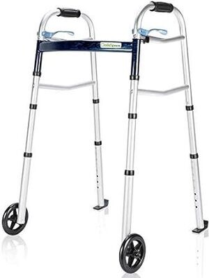 OasisSpace Compact Folding Walker, with Trigger Release and 5 Inches Wheels