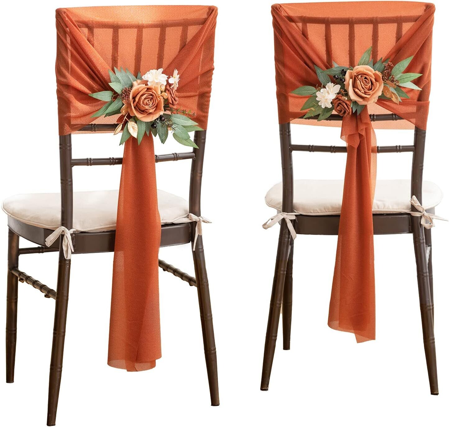 Ling’s Moment Fall Wedding Chair Decorations Aisle Pew Artificial