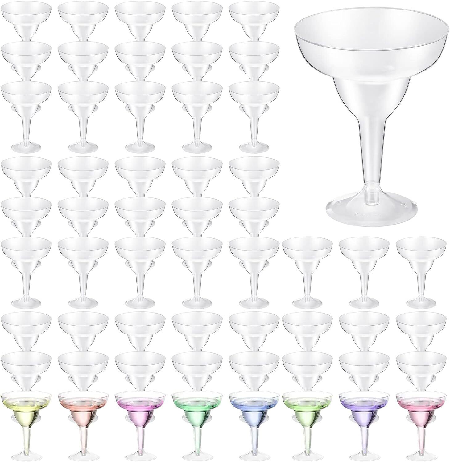 72 Pcs Plastic Margarita Glasses 8 oz Plastic Margarita Cups Mexican Theme Plastic Cocktail