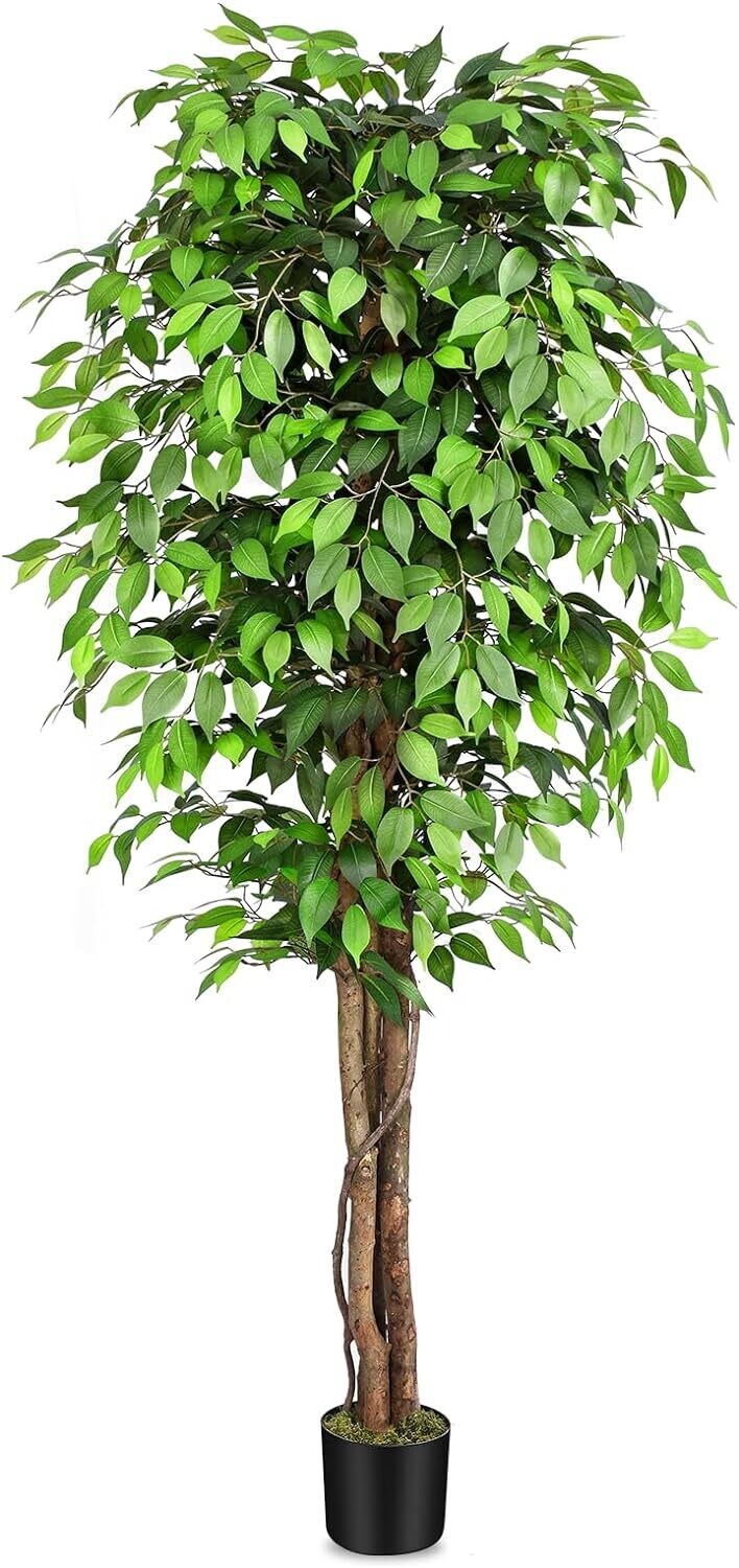 Keeplush 7ft. Large Ficus Artificial Trees with Natural Curved Trunks