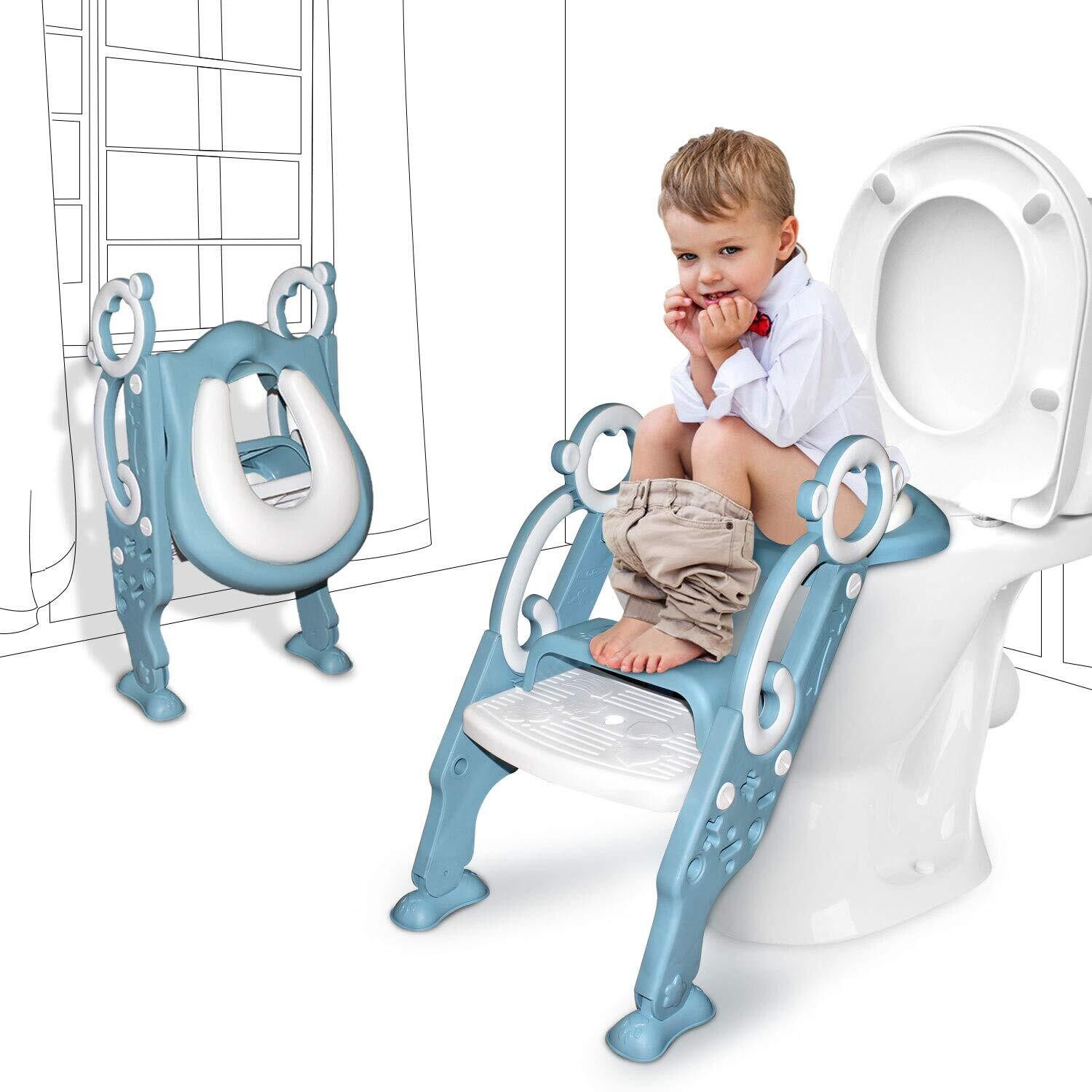 GrowthPic Toddler Toilet Seat with Step Stool Ladder for Boy and Girl