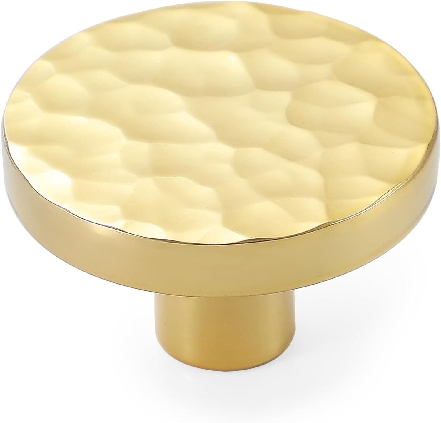 KOPPALIVE 5Pack Modern Gold Knobs, Hammered Solid Brass Drawer