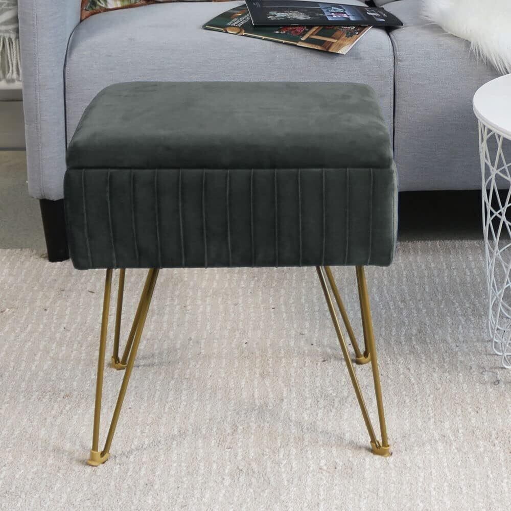 Vanity Stool with Storage Vanity Stool for Makeup Accent Chair NAVY BLUE Blue Ridge Bargains