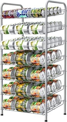 Can Organizer for Pantry 7-tier Can Organizer Can Good Organizer Cabinet Silver
