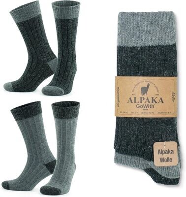 GoWith Alpaca Wool Socks for Men & Women, Alpaca-Merino Blend Warm Cozy Crew