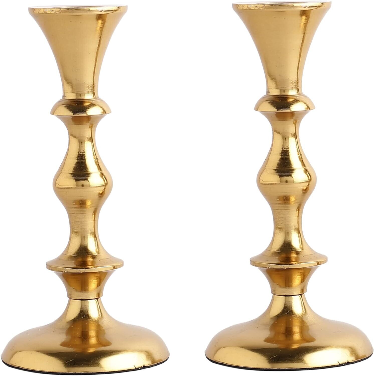 Rely+ Gold Candle Holder Set of 2 Decorative Taper Candles for