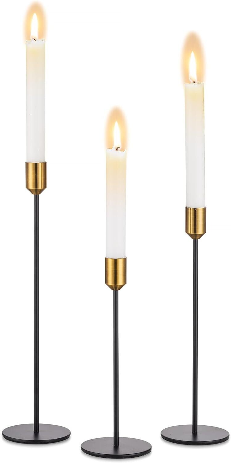 Inweder Candle Holders Candlestick Holders Set of 3 Taper Candle