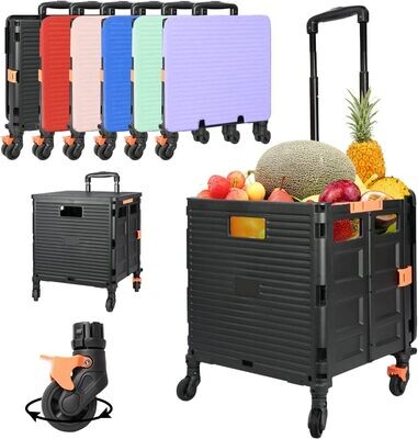 SELORSS Foldable Utility Cart Rolling Crate Handcart 110lbs Large Capacity