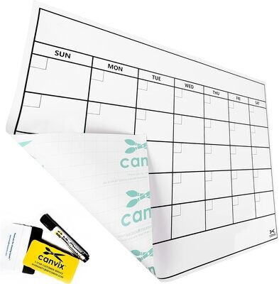 Dry Erase Whiteboard Wall Calendar Decal Sticker – 48 x 36 Inch Large