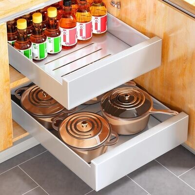 Pull out Cabinet Organizer, 21 inchDeep, Slide out Drawers for Kitchen Cabinets,