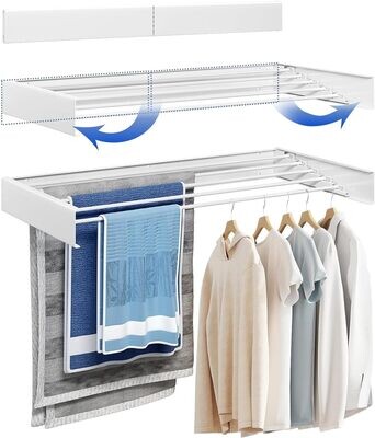 Wall Mounted Drying Rack 40 inch,Laundry Drying Rack Collapsible, Retractable