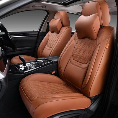 Car Seat Covers Front Pair, Breathable Leather Automotive Front Seat Covers