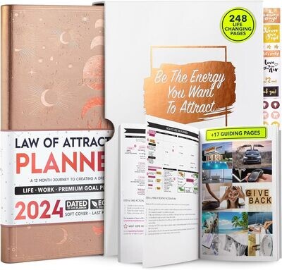 Law of Attraction Planner 2024 - Dated 2024 Planner, Hourly Planner, Daily