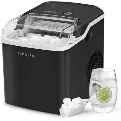 CROWNFUL Ice Makers Countertop, Portable Small Ice Machine with Self-Cleaning