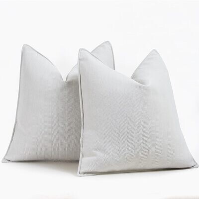 ZWJD Cream Pillow Covers 24x24 Set of 2 Chenille Pillow Covers with Elegant