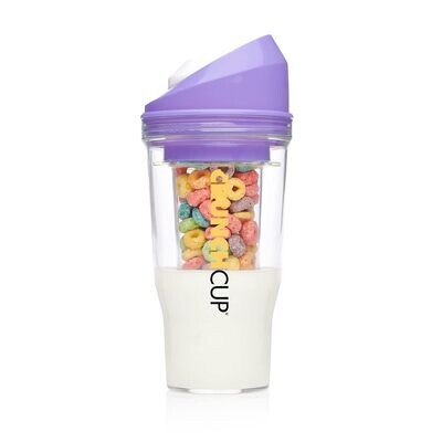 CRUNCHCUP XL Purple - Portable Plastic Cereal Cups for Breakfast On the Go