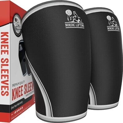 Nordic Lifting Knee Sleeves (1 Pair) Support & Compression for Weightlifting,
