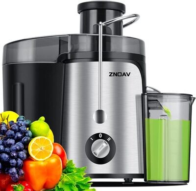 Juicer Machine, 600W Juicer with 3.5” Wide Chute for Whole Fruits and Veg, Juice